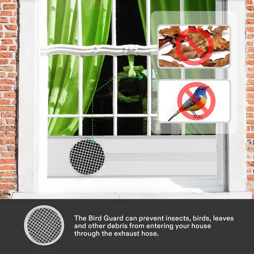 Vista 6 de VIVOSUN Kit de ventilación de ventana, kit de sellado portátil de ventana de CA, compatible con conductos de 4 pulgadas/6 pulgadas y manguera de 5.9