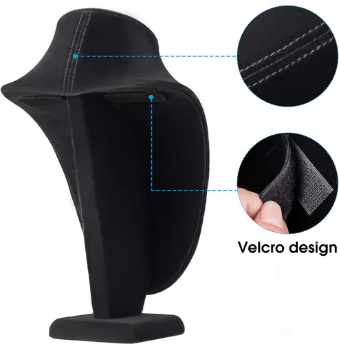 Vista 3 de Polmart P26-BL Collar Busto, Terciopelo Negro, 10