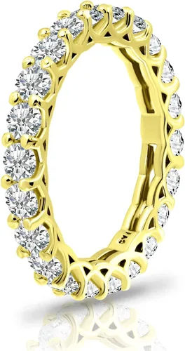 Vista 2 de Hoops & Loops Anillo de boda de plata de ley 925 con circonita cúbica de 0.118in de corte redondo, anillo de compromiso apilable de aniversario