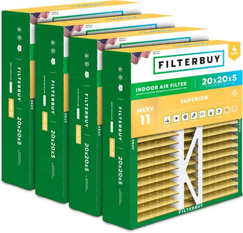 Vista 20 de Filterbuy Filtro de aire MERV 11 de 10 x 17 x 2 pulgadas Defensa Superior contra Mascotas y Alergias (paquete de 4), filtros exteriores plisados