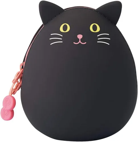 Vista 12 de LIHITLAB PuniLabo - Bolsa con cremallera, forma de huevo, 3.8 x 4.7 pulgadas, gato negro (A7783-3)