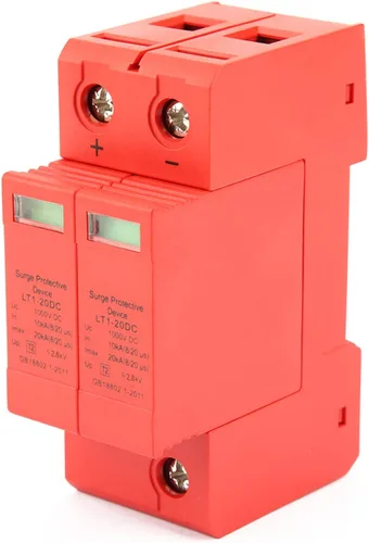 Vista 6 de DC 1000V 2P House Protector 10-20KA Dispositivo de pararrayos de bajo voltaje Dispositivo de protección de riel DIN ignífugo para protección contra