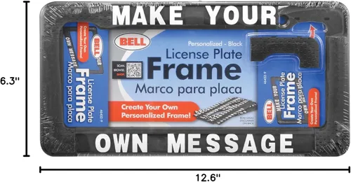 Vista 7 de Bell Automotive 22-1-46452-9 - Marco de matrícula negro personalizado, resistente a la corrosión, fácil de instalar