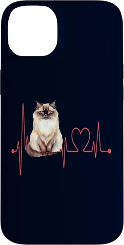 Vista 15 de Himalayan Cat Heartbeat EKG Funny I Love My Cat Case for iPhone 17