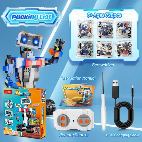 Vista 9 de okk Kit de robots, juego de robótica STEM para edades de 6 a 12 años, control remoto y de aplicaciones, programación y montaje de bricolaje.