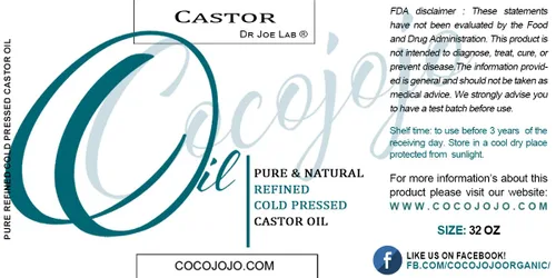 Vista 3 de Dr Joe Lab Aceite de ricino, aceite de ricino prensado en frío, sin refinar, sin hexano puro, sin OMG, hidratante, natural, hidratante, cabello