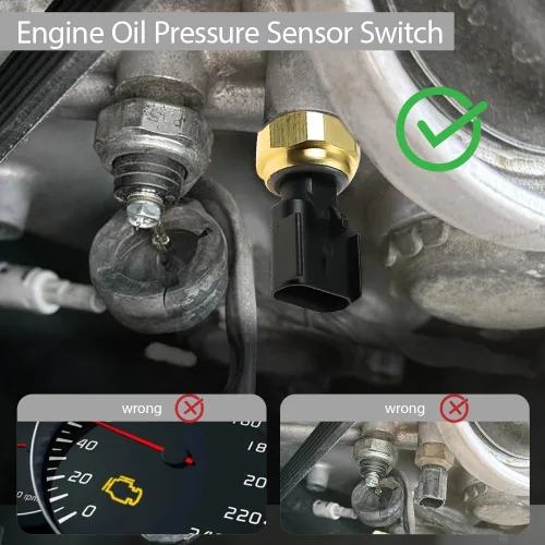 Vista 9 de El interruptor del sensor de presión del aceite del motor reemplaza 5149064AA, 5149062AA, 56028807AB Oil Sending Unit, Engine Oil Pressure Sensor