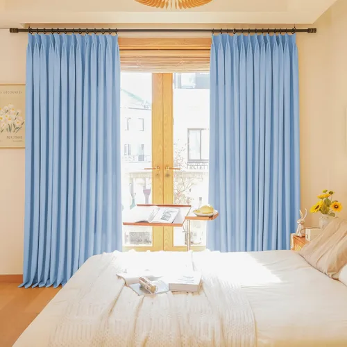 Vista 10 de HUTO Cortinas Plisadas de Pinzas Opacas con Aislamiento Térmico para Oscurecer la Habitación, Panel de Tratamiento de Ventana para Sala de Estar