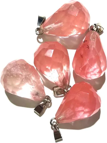 Vista 4 de LE SKY 12 colgantes de piedra natural, forma de gota de agua grasa, piedra de ágata de cristal reiki facetada para hacer joyas y collares, Piedra