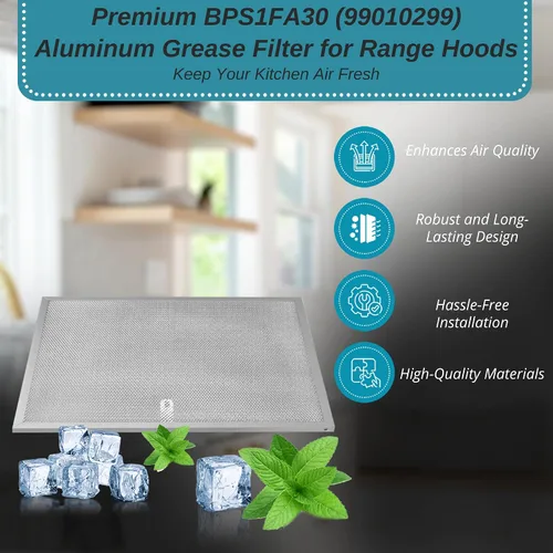 Vista 7 de Broan Model BPS1FA30 - Filtro de grasa para campana extractora BPS1FA30, S99010299, repuesto para NuTone Allure 30 pulgadas WS1 QS2 y Broan QS1 30