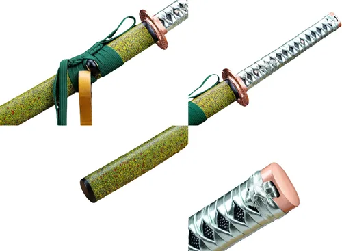 Vista 4 de Katana Musashi Katana - Espada Katana de 41 pulgadas, hecha a mano japonesa, práctica, acero T10, templado/arcilla templada, espiga completa