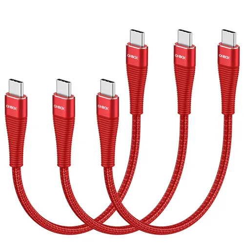 Vista 9 de Cable USB C a USB C de 3 pies, paquete de 3 unidades, 100 W, tipo C a C Negro