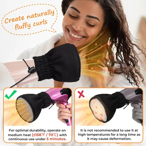 Vista 5 de Noverlife Difusor de secador de pelo, tapa difusora universal para secadora de pelo, accesorio de doble capa de nailon para secador de pelo, funda