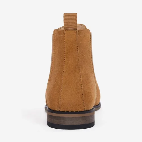 Vista 6 de Coutgo Botas Chelsea para hombre, botas de vestir cómodas de gamuza, botas de tobillo Chukka