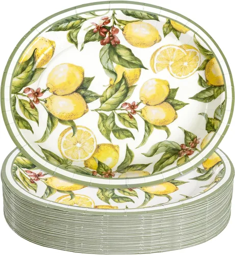 Vista 14 de WDF Paquete de 50 platos florales ovalados de papel, platos llanos desechables grandes de 10 x 12 pulgadas, platos desechables florales
