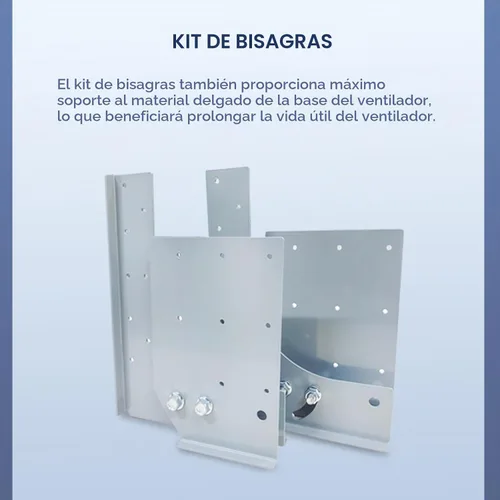 Vista 2 de Kit de bisagras de 11.8 x 9.6 pulgadas para ventilador de campana de restaurante, resistente, acero galvanizado, pintado, gris