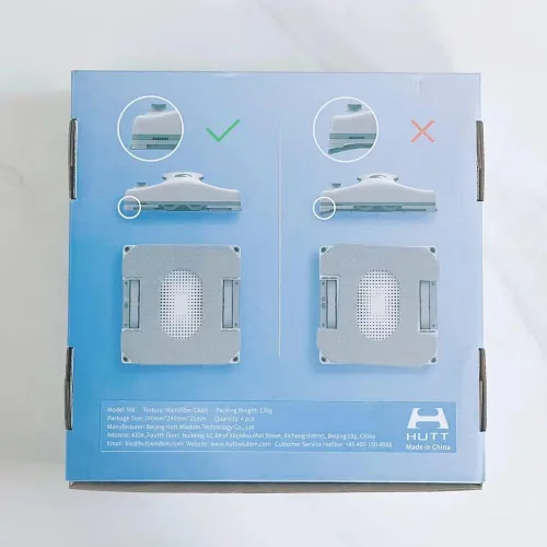 Vista 5 de HUTT Paño de limpieza original, Trapos de limpieza de ventanas W8 Robot de limpieza de ventanas incluye 4 piezas en una caja