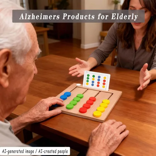 Vista 3 de Juegos de demencia y juegos de actividades para personas mayores, rompecabezas de madera, regalos para mantener a los adultos mayores cognitivos