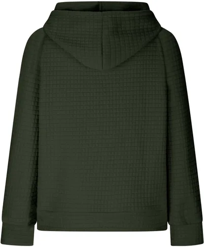 Vista 23 de Ceboyel Sudaderas ligeras con capucha para mujer, de punto gofre, de manga larga, suéter lindo para adolescentes y niñas 2023