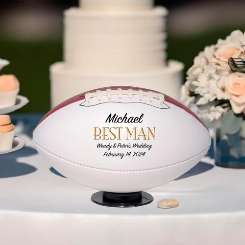 Vista 4 de Regalo personalizado de boda de fútbol, padrino de boda, padrino de boda, padrino, dama de honor, regalo de recuerdo de portador de anillos