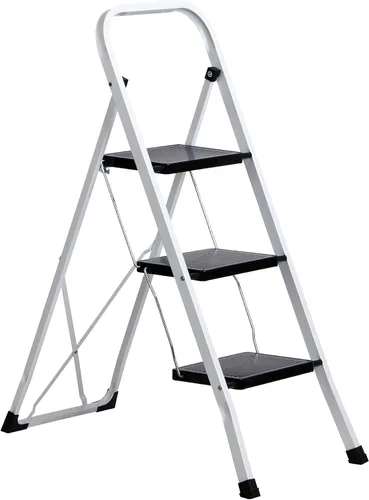 Vista 12 de F2C Escalera de 2 escalones, taburete de 2 escalones para adultos, taburete plegable de 2 escalones con práctico mango de empuñadura, capacidad
