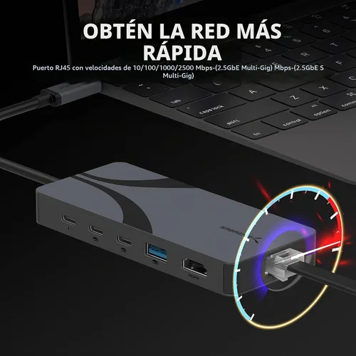 Vista 5 de SABRENT Hub de viaje USB4, HDMI 2.1, 2.5GbE, PD de 85 W (HB-U4HP)