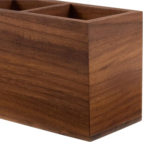 Vista 8 de KORUA Portalápices de madera de nogal (ranuras dobles) para escritorio