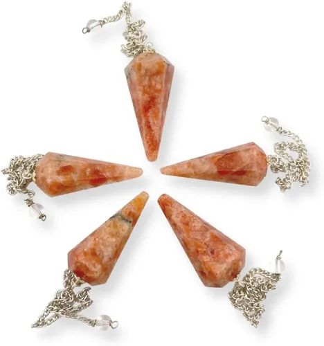 Vista 31 de WholesaleGemShop Péndulo facetado de cristal de piedras preciosas naturales
