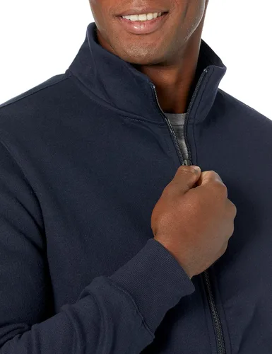 Vista 3 de Tienda Essentials - Sudadera con cremallera completa y cuello alto falso para hombre