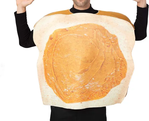 Vista 6 de Disfraz de mantequilla de maní y gelatina PBJ para parejas adultas con una felpa de mantequilla de maní y una felpa de gelatina para Halloween
