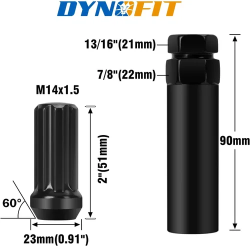 Vista 2 de dynofit tuercas de llanta M14 x 1.5