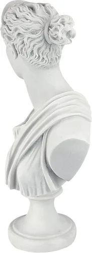 Vista 6 de Design Toscano PD72519 Busto escultórico de resina de mármol consolidado de Diana de Versalles, blanco