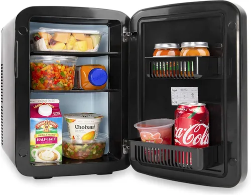 Vista 5 de Cooluli minirefrigerador de 15 L con pizarra magnética - refrigerador pequeño portátil para viajes, auto y oficina, V15LE2BK