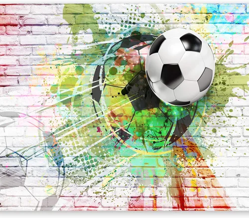 Vista 19 de artgeist Mural de pared Fútbol de 77 x 55 pulgadas, papel tapiz autoadhesivo extraíble, gran calcomanía, decoración de pared, diseño de imagen