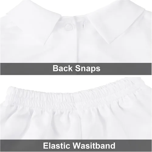 Vista 4 de A&J DESIGN Traje de bautismo blanco para bebé niño de 3 a 18 meses de manga larga con cruz bordada