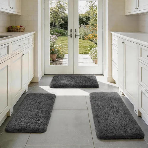 Vista 58 de Ophanie - Alfombras para sala de estar, antideslizante y suave, de felpa grandes y peludas para dormitorio, peludas para niños y niñas, decoración