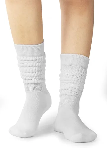 Vista 4 de BomKinta Calcetines holgados para mujer, calcetines de bota alta hasta el muslo, calcetines suaves para mujer, tallas 5-9