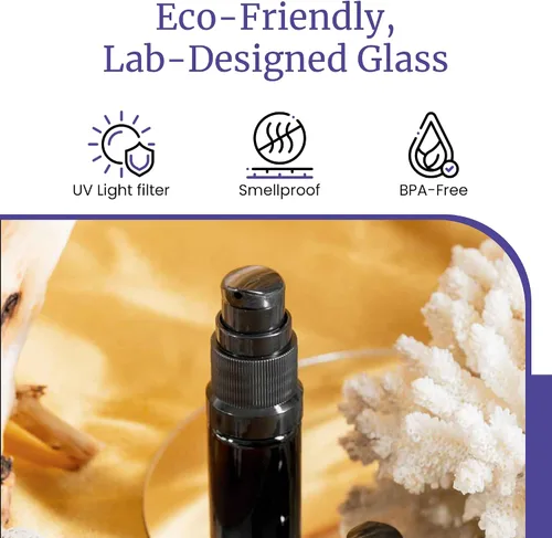 Vista 7 de Infinity Jars Botella con bomba de empuje de vidrio ultravioleta negro de 0.2 fl oz (0.17 fl oz)