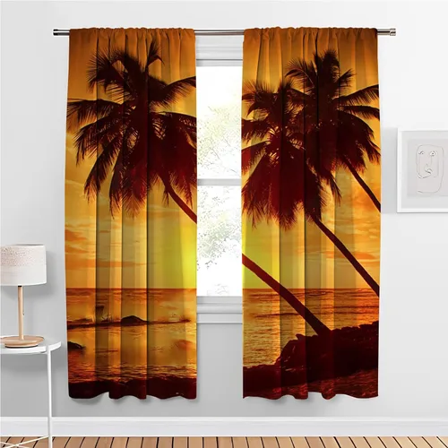 Vista 2 de Cortinas opacas personalizadas, juego de 2 paneles/aislamiento térmico para oscurecer la habitación, cortinas de dormitorio para añadir fotos