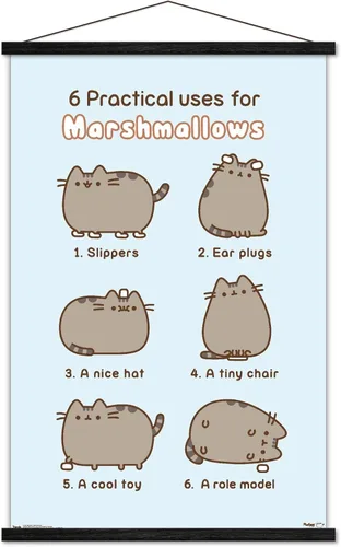 Vista 8 de Trends International Pusheen - Póster de pared de malvavisco, 14.725 x 22.375 pulgadas, versión enmarcada de madera de granero