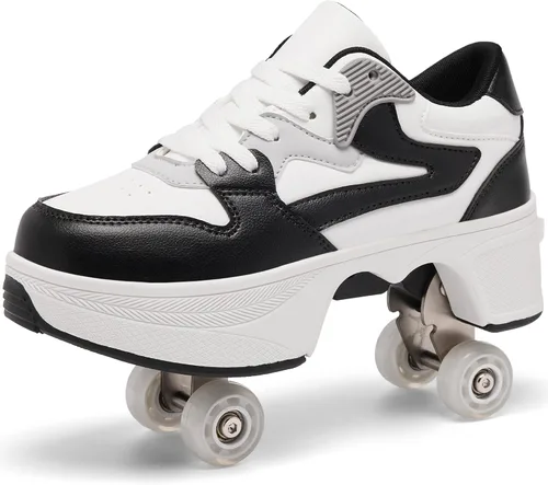 Vista 9 de Roller Skate Shoes for Women Girls Boy and Men 4-Wheels Fashion Professional Outdoor Indoor Quad-Skates for Kids & Adults Christmas/Birthday Gifts