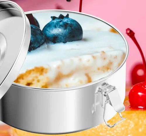 Vista 5 de Molde de flan con tapa, sartén de acero inoxidable para olla instantánea de 6 cuartos (3 cuartos de galón, 8 cuartos de galón disponibles) - Flanera
