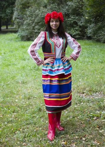 Vista 6 de Disfraz de Polonia para mujer, traje folclórico polaco