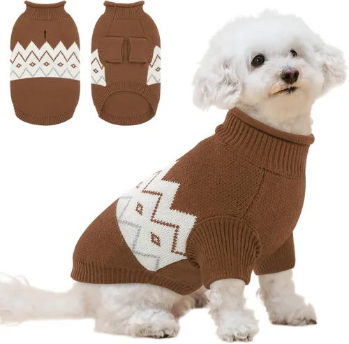 Vista 9 de Queenmore Suéter cálido para perro, ropa de punto suave para mascotas, suéter de punto, ropa de invierno para perros pequeños y medianos, gatos