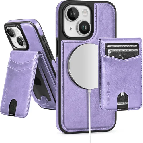 Vista 47 de SkyEagle - Funda tipo cartera compatible con MagSafe para iPhone 11, color negro Detachable Magnetic Credit Card Holder,RFID Blocking,PU