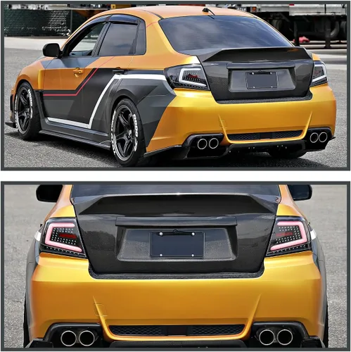 Vista 2 de SPEC-D TUNING Luces traseras secuenciales negras con barra LED blanca compatibles con Subaru Impreza/Impreza WRX 2008-2011, conjunto de par