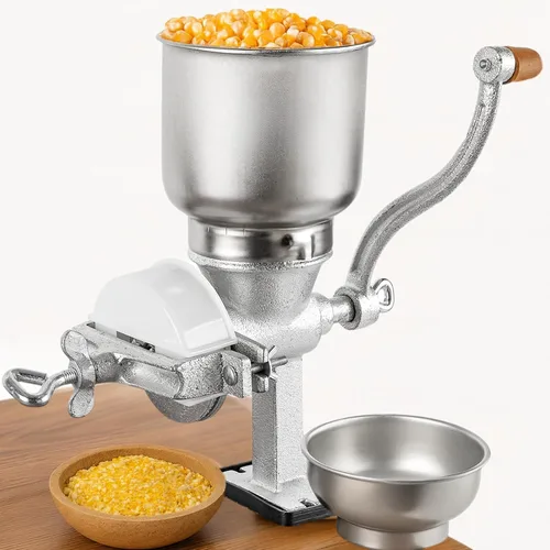 Vista 8 de Molino de grano de maíz para grietas a mano, molinillo manual, molinillo de alimentos, molino de granos de hierro para maíz, café, alimentos, trigo