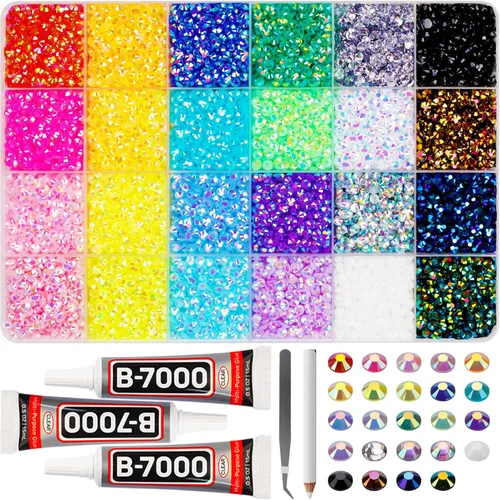 Vista 31 de 11000Pcs Silver Clear Rhinestones Bedazzling Kit, Bedazzled Gems Flatback