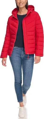 Vista 6 de Tommy Hilfiger Chaqueta acolchada ligera y plegable esencial para mujer Classic Chevron Navy