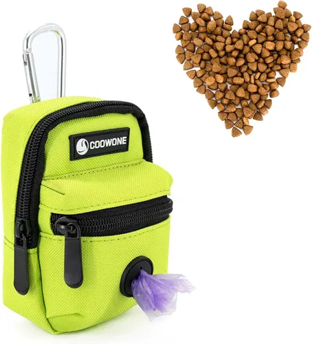 Vista 9 de Bolsa de golosinas para perros, soporte para bolsas de excrementos de perro para correas, contenedor de aperitivos para mascotas con bolsa